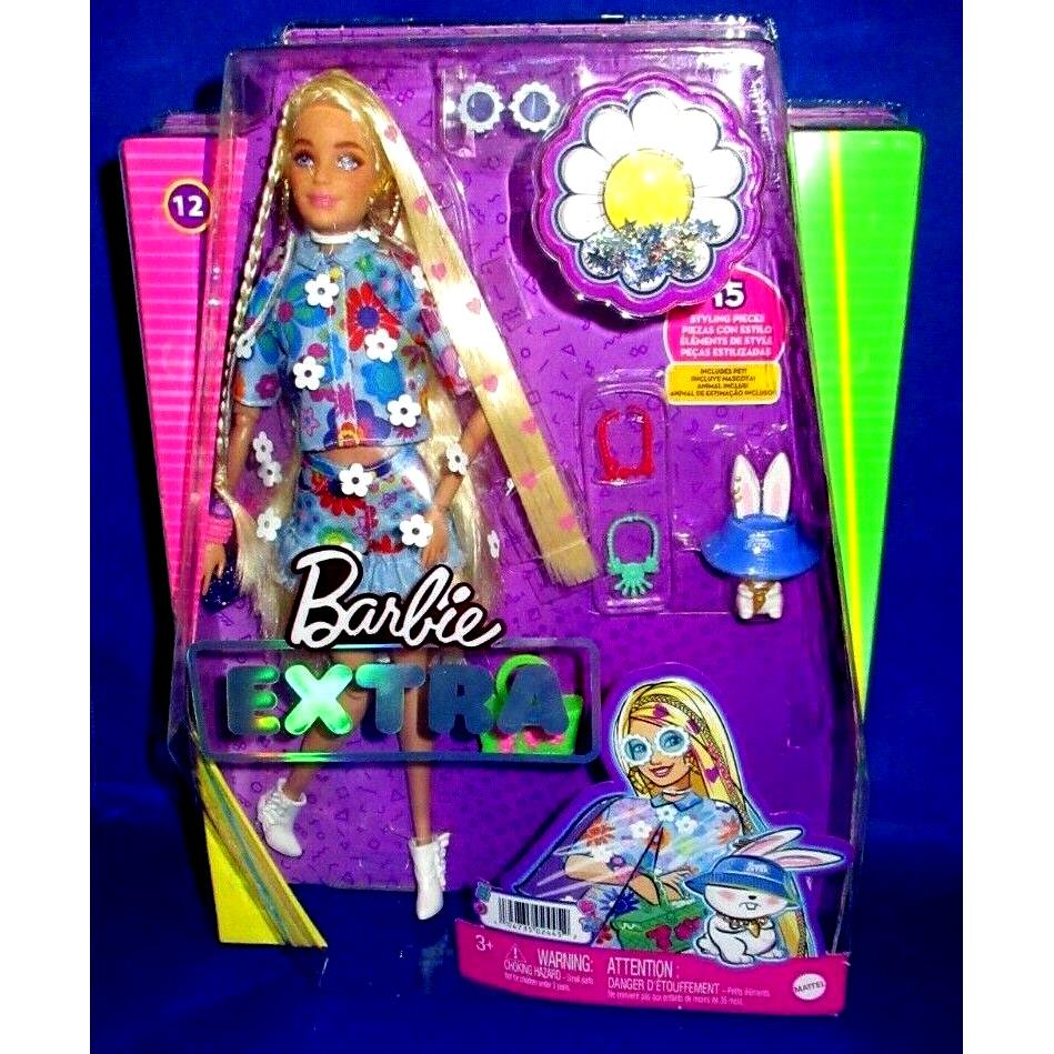 Barbie Extra 12 Collector Barbie Doll and Pet 15 Styling Pieces