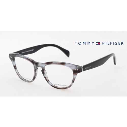 Tommy Hilfiger TH1201 Grey Tortoise 7VP Plastic Eyeglasses 53-16-145 Hand Made