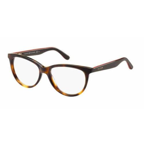 Tommy Hilfiger TH1245 9N4 Tortoise Brown Plastic Eyeglasses 52-16-135 Round