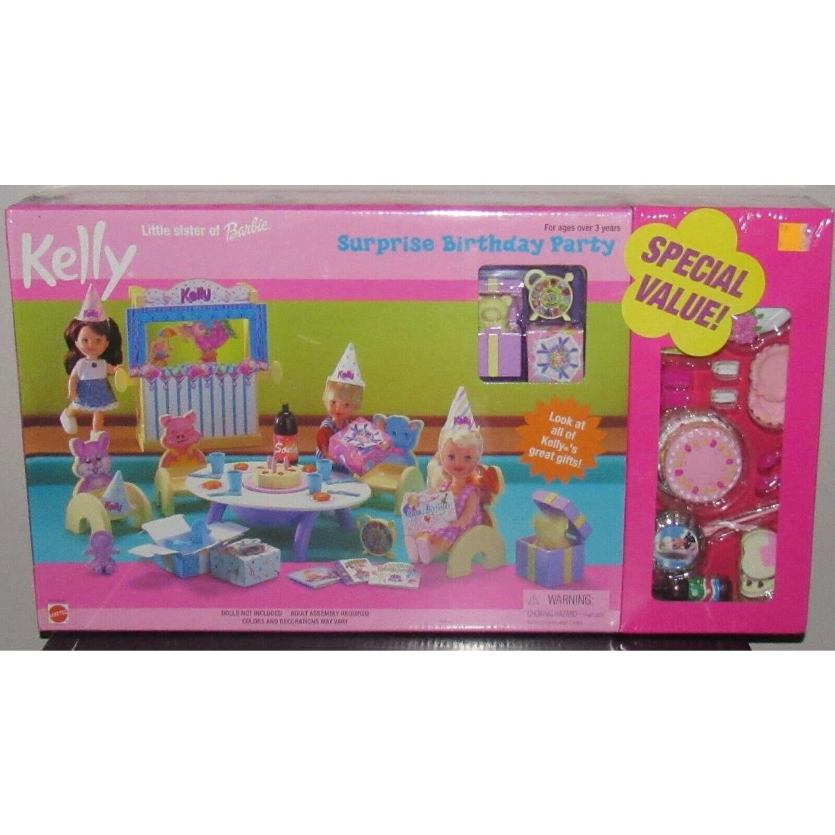 Barbie`s Little Sister Kelly Birthday Party Playset Circa 67346-91 Mattel 1999