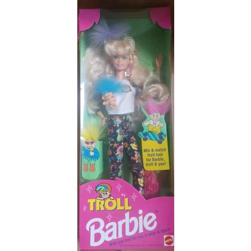 Vintage 1992 Troll Barbie Doll Mattel 10257 - Blonde Hair with Blue Eyes