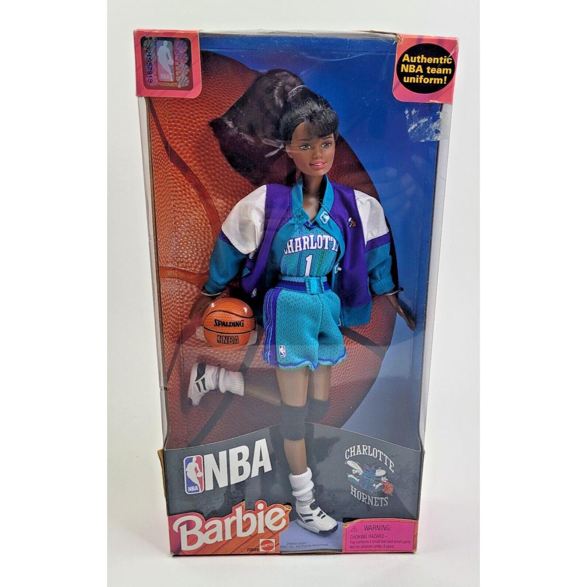 1998 Barbie African American Nba Charlotte Hornets Basketball 20699 Nrfb Read