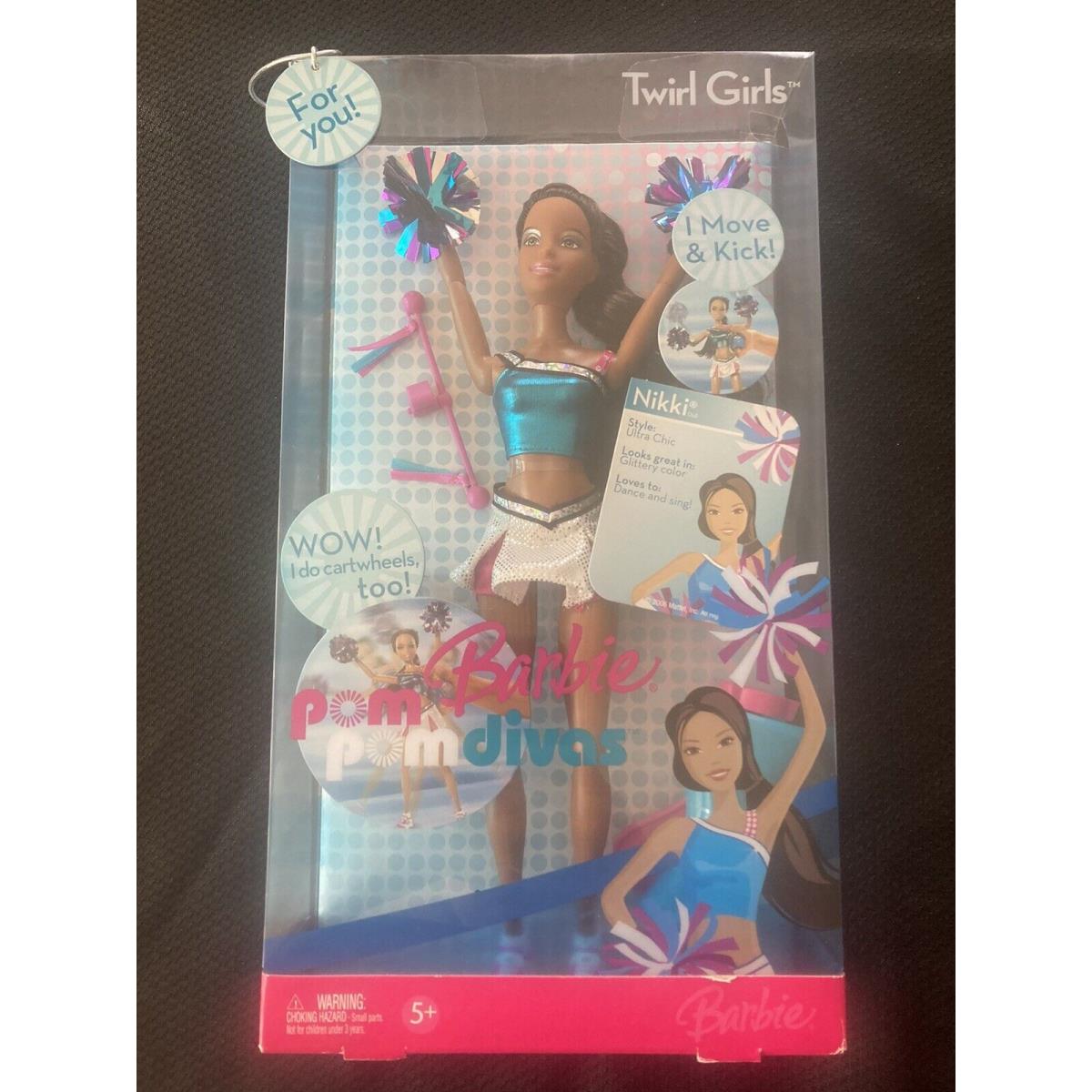 2006 Twirl Girls Babrie Pom Pom Divas Nikki Doll - She Kicks and Moves