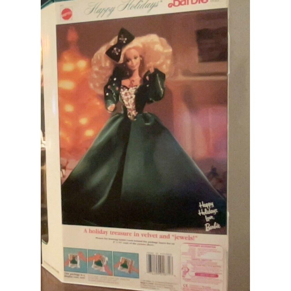 1991 Happy Holidays Special Edition Barbie Doll Green Velvet Jewels. Mib