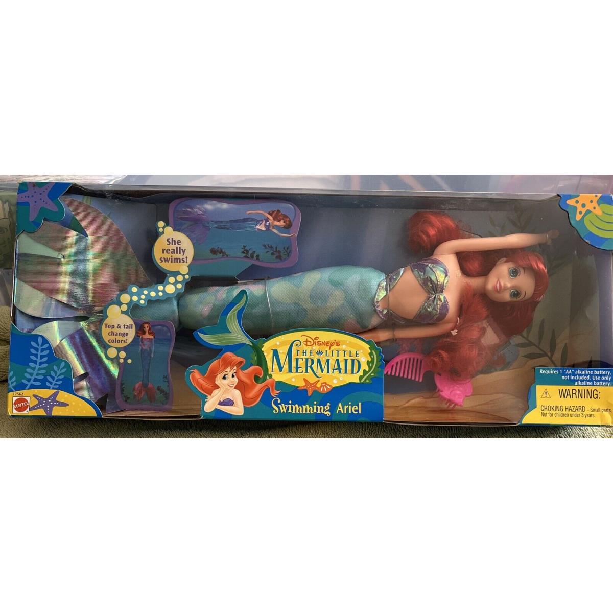 Vintage Disney s Little Mermaid-swimming Ariel Doll- in Pkg