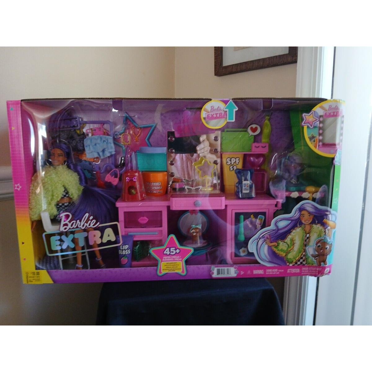 Barbie Extra Doll Vanity Playset W Ith Exclusive Doll Pet Puppy Vanity 45+