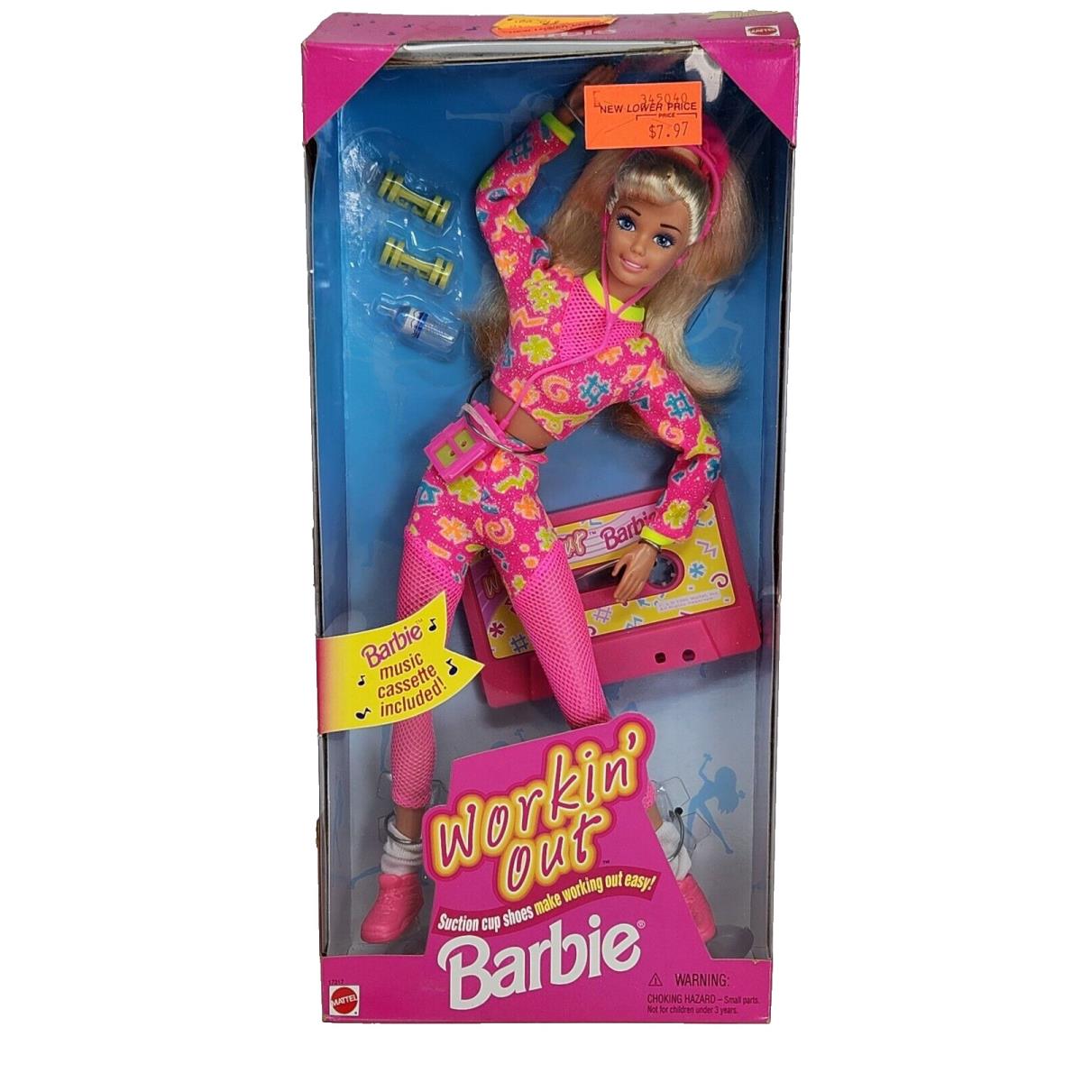 Vintage 1996 Workin Out Barbie Doll Mattel 17317 W/ Tape