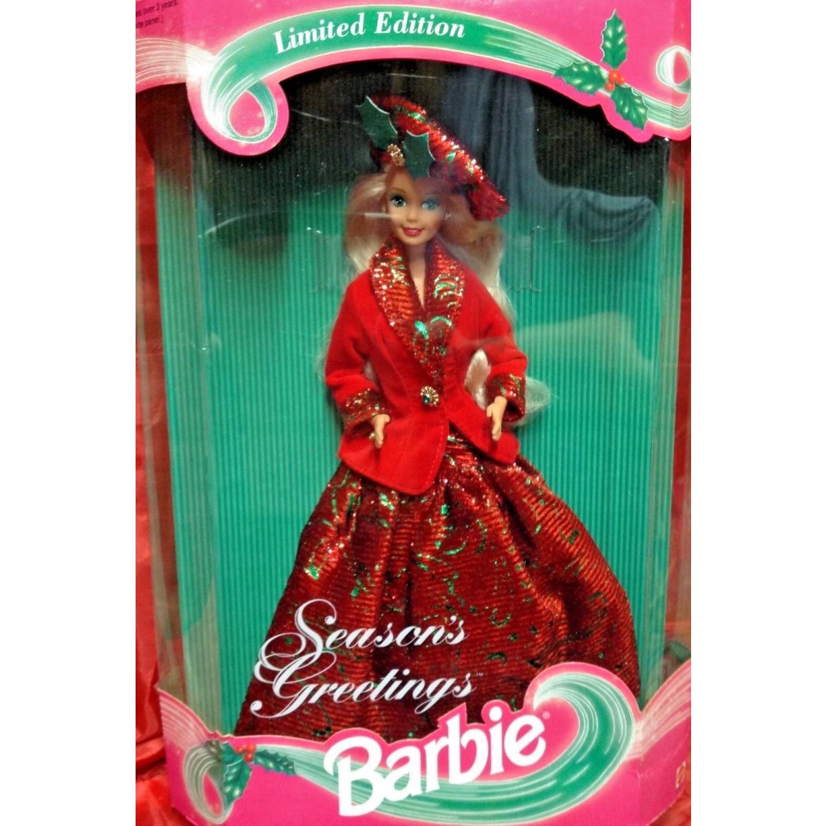 Mattel Barbie Doll Seasons Greetings 1994 Nrfb 12384