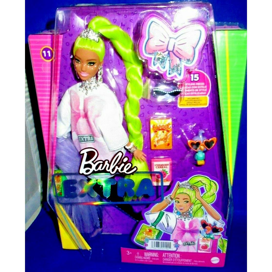 Barbie Extra 11 Collector Barbie Doll and Pet 15 Styling Pieces