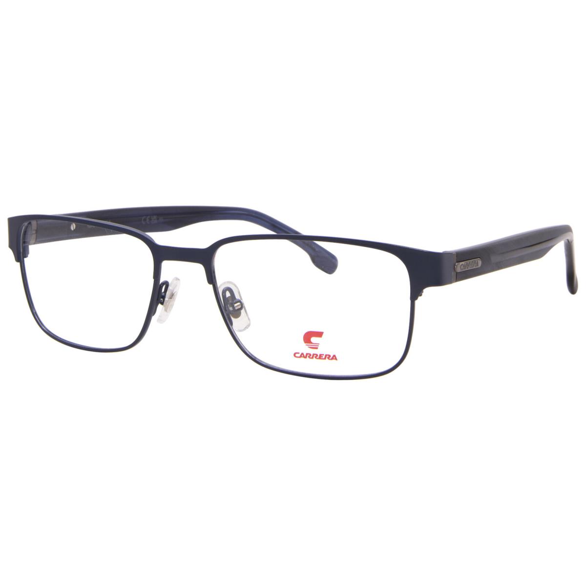 Carrera 8891 HW8 Eyeglasses Men`s Matte Blue Horn Full Rim Rectangle Shape 56mm