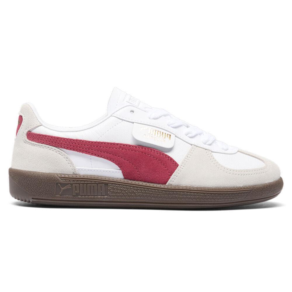 Puma Palermo Leather Lace Up Womens Size 11 M Sneakers Casual Shoes 39764705 - Grey, Red, White