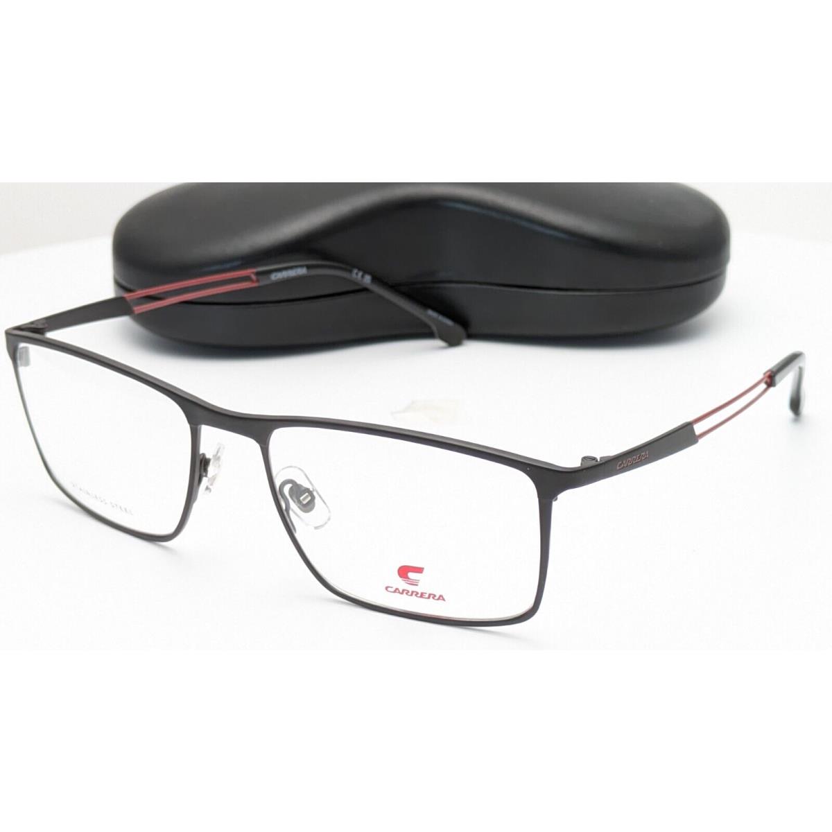 Carrera 8898 Blx Matte Black Red Rectangle Mens Eyeglasses 55mm