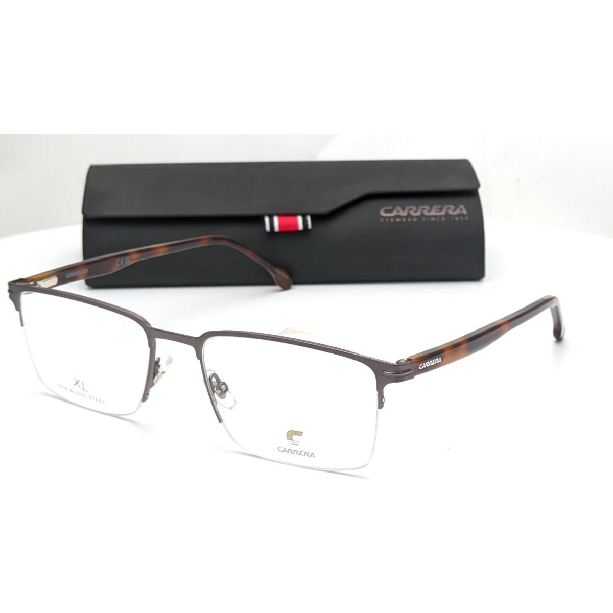 Carrera 325 R80 Matte Dark Ruthenium Rectangle Half Rim Mens Eyeglasses 56mm