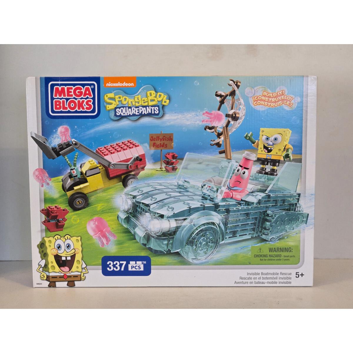 Mega Bloks Spongebob Squarepants Invisible Boatmobile Rescue Building Set 94620