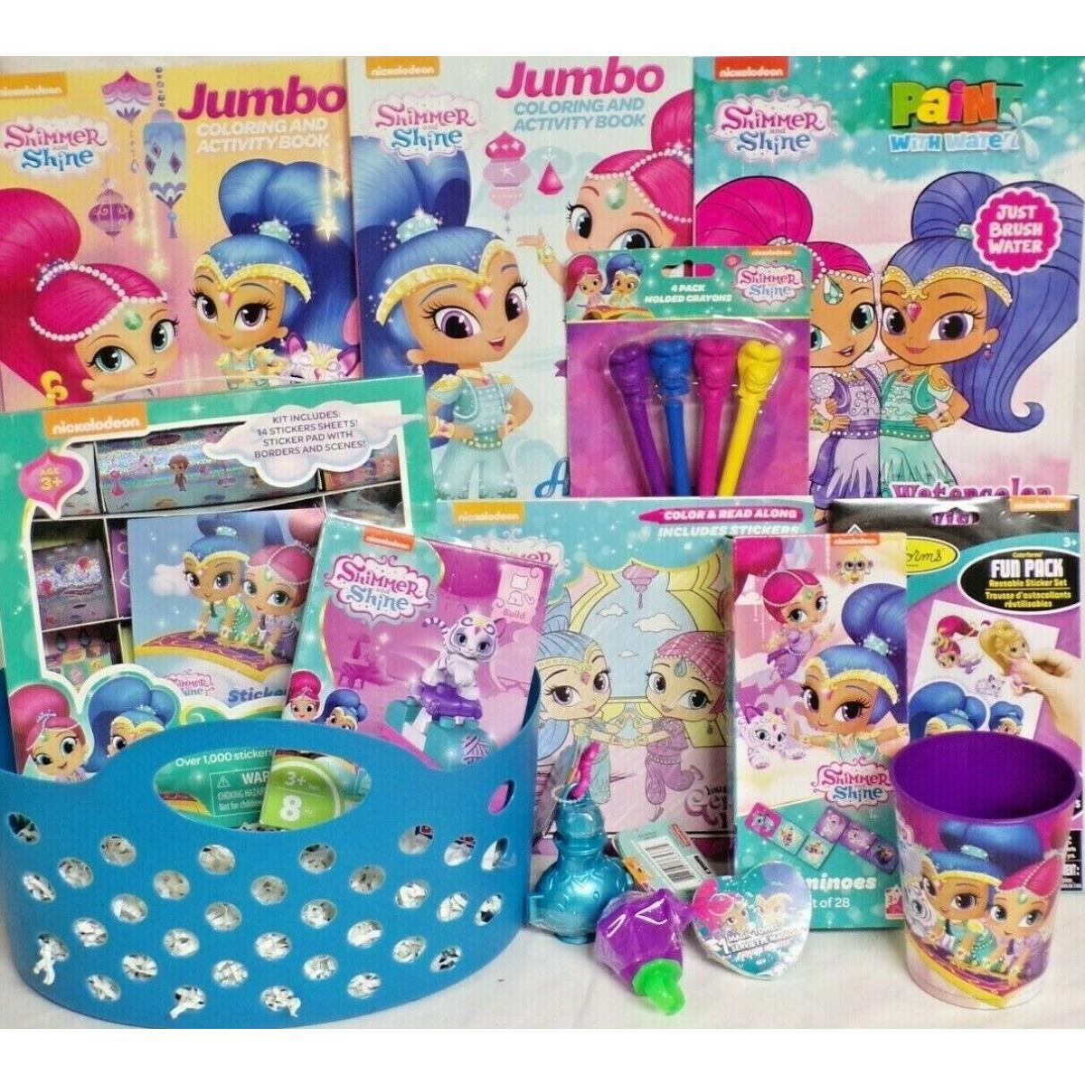 Shimmer Shine Kids Easter Toy Gift Basket Mega Bloks Toys Plush Play Set