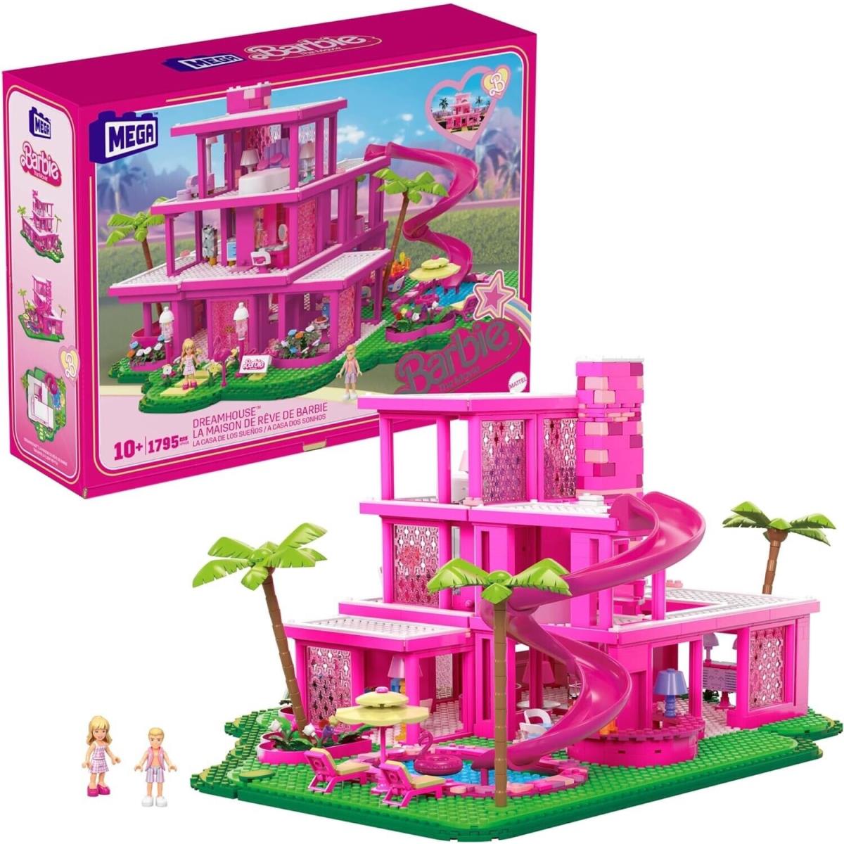 Mega Barbie The Movie Building Toys Set Dreamhouse - 1795 Pieces - 4 Figures