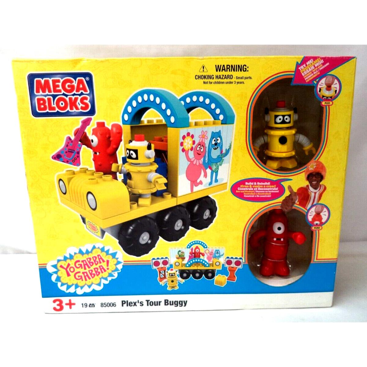 2009 Mega Bloks 85006 YO Gabba Gabba Plex`s Tour Buggy Toy Set Mib