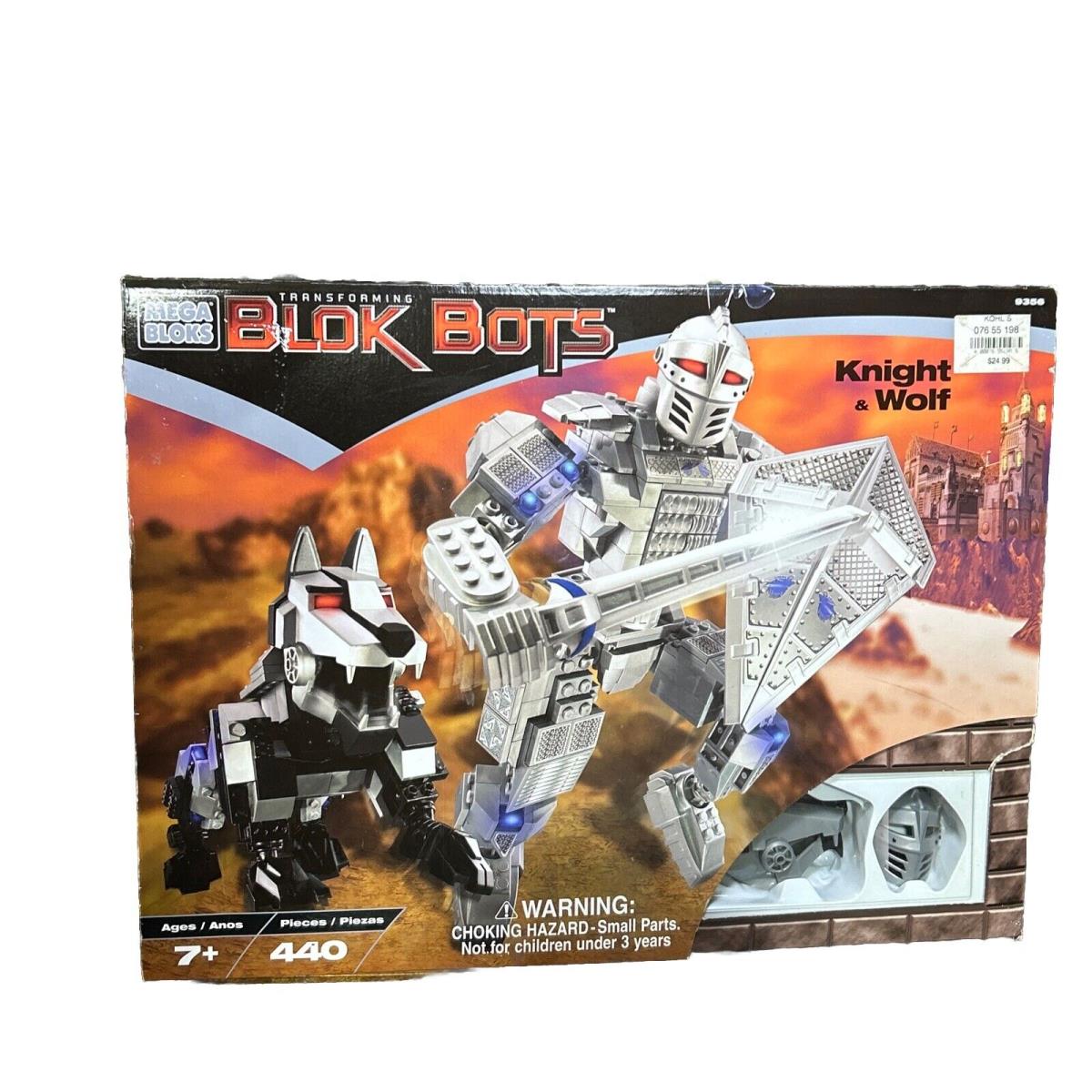 Old Stock Mega Bloks Transforming Blok Bots 9356 Knight Wolf