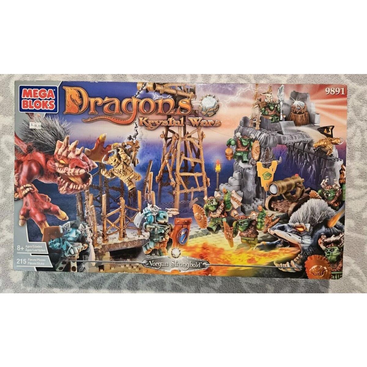 2003 Vtg Mega Bloks Dragons Krystal Wars 9891 Vorgan Stronghold 215 Pcs