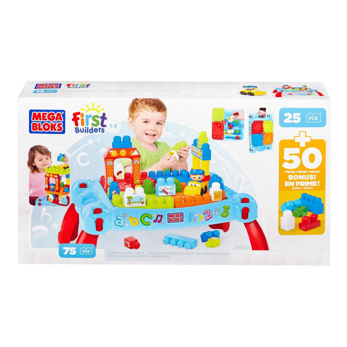 Mega Bloks First Builders Build `n Learn Table Plus Bonus Play Set Rare