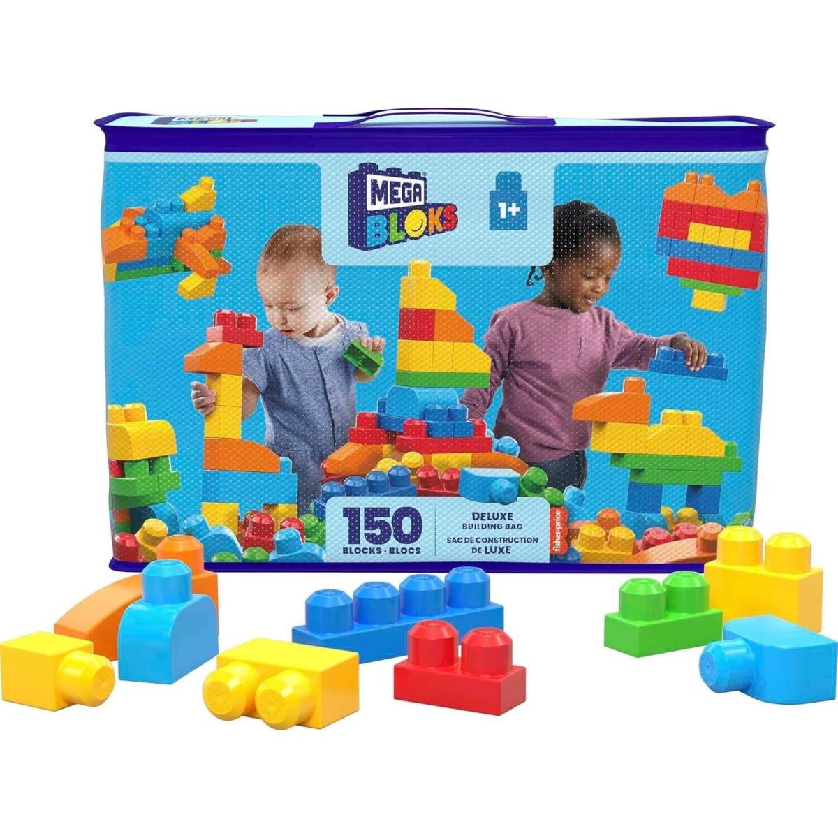 Mega Blocks First Builders Toddler Toys Set Deluxe Storage Bag Classic 150 Pcs