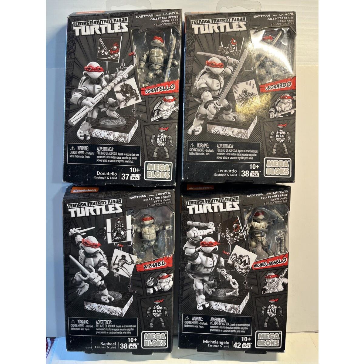 4 2015 Ninja Turtles Mega Bloks Eastman Laird Mirage Grey Series Set Tmnt