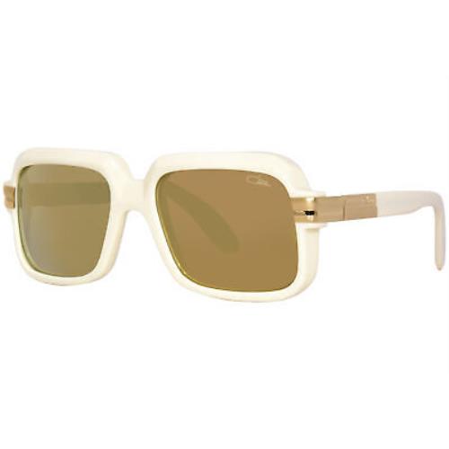 Cazal Legends 607 007 Sunglasses Cream/gold Mirror Lenses Square Shape 56mm