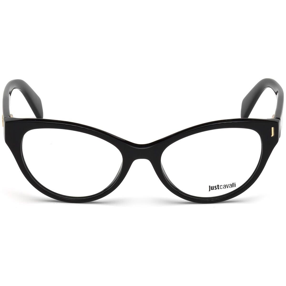 Just Cavalli JC0747 A01 Black Plastic Eyeglasses Frames 53-18-135 Cat Eye 0747