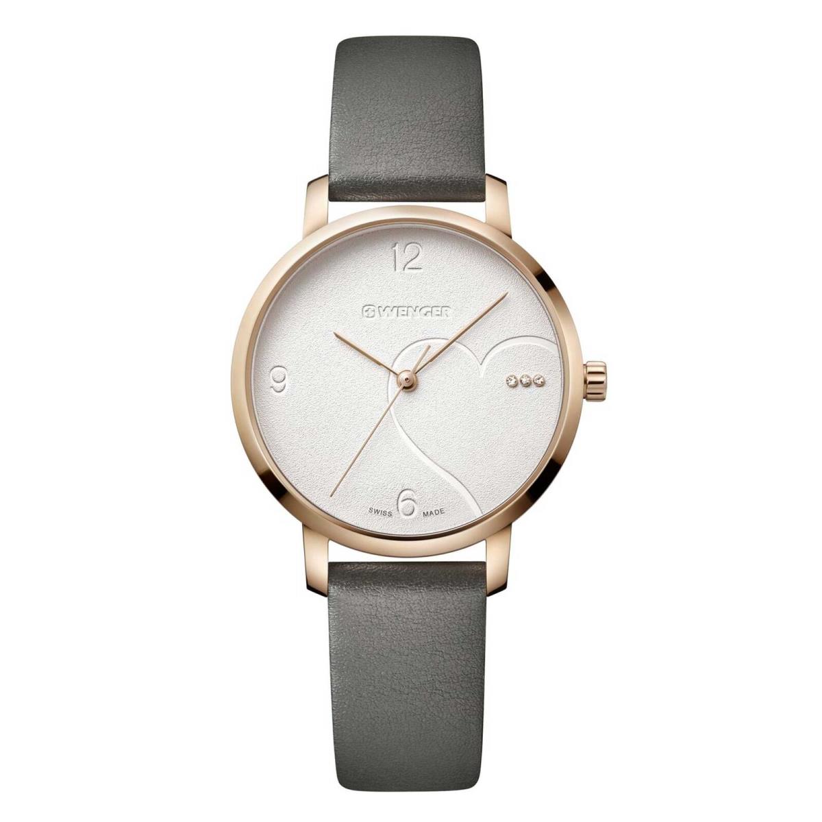 Wenger Women`s Watch Metropolitan Donnissima White Dial Grey Strap 01.1731.111