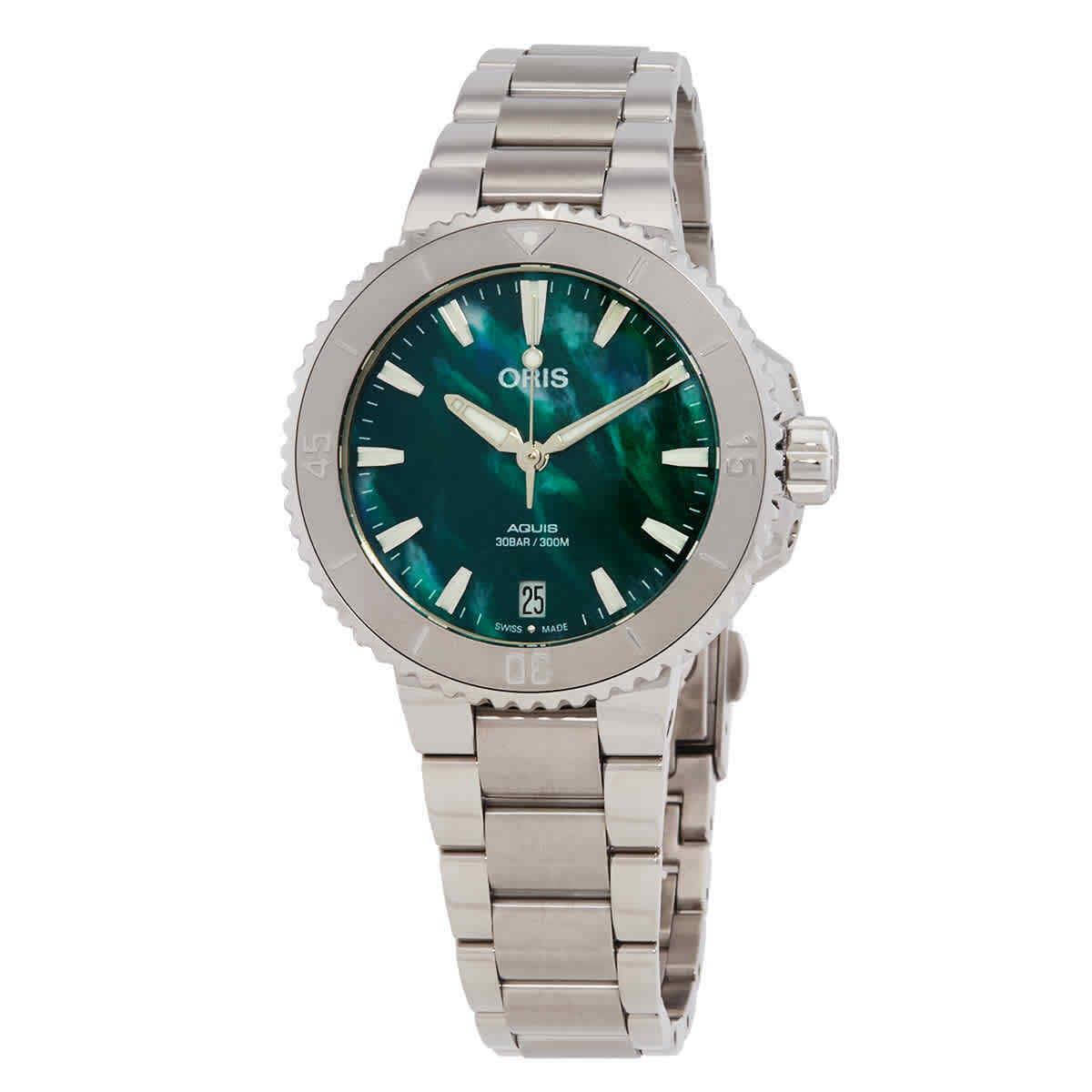 Oris Aquis Date Automatic Green Dial Ladies Watch 01 733 7770 4137-07 8 18 05P