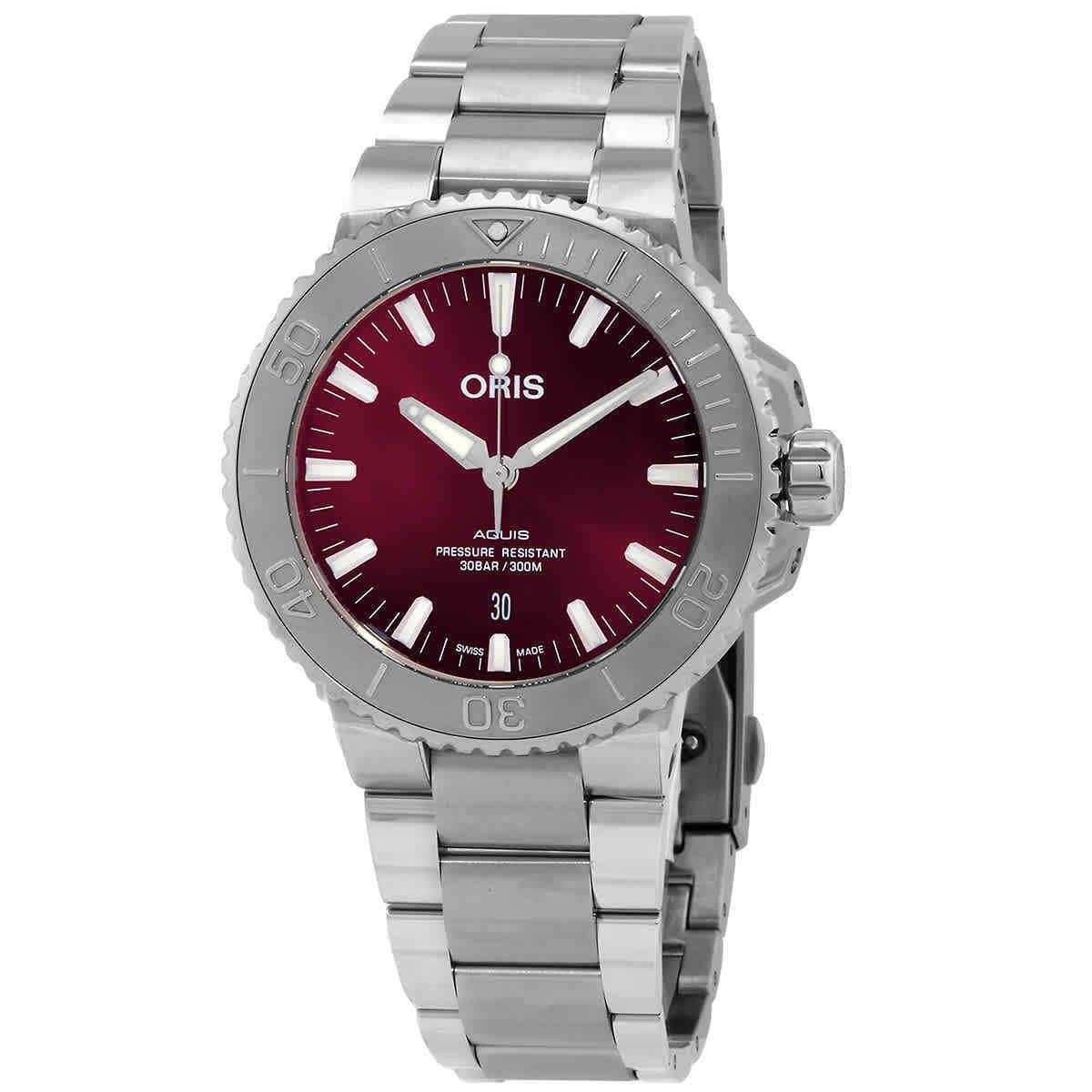 Oris Aquis Automatic Red Dial Men`s Watch 01 733 7730 4158-07 8 24 05PEB