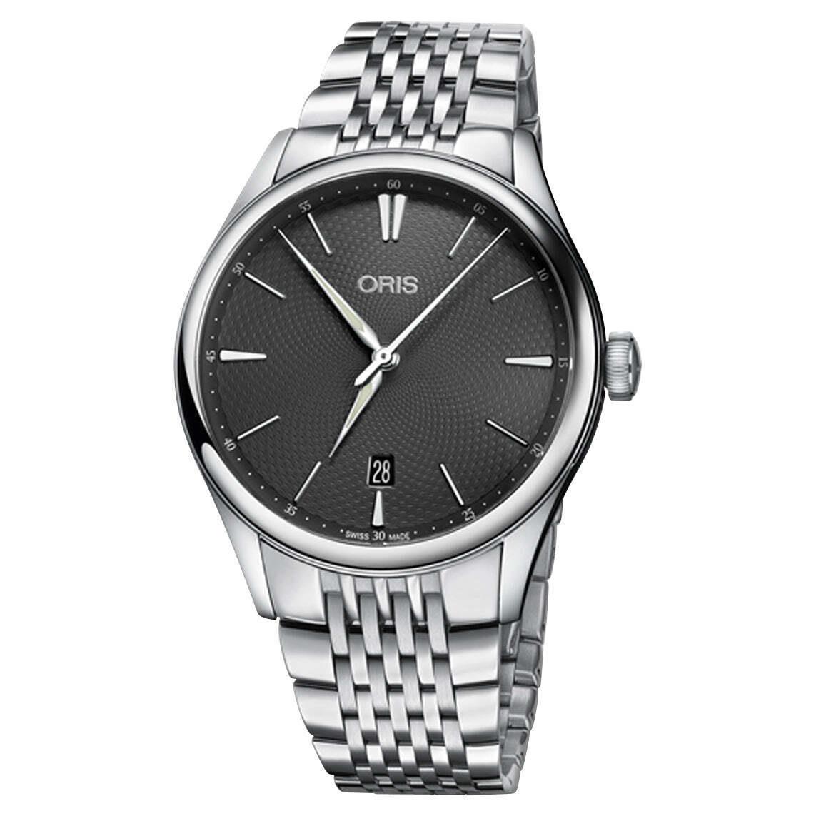 Oris Artelier Date Automatic Steel Gray Dial Mens Watch 733 7721 4053-MB