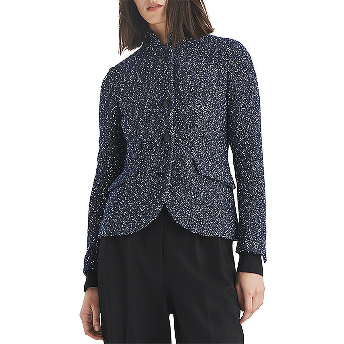 Rag Bone Womens Slade Wool Blend Tweed Collarless Blazer Jacket Bhfo 5575