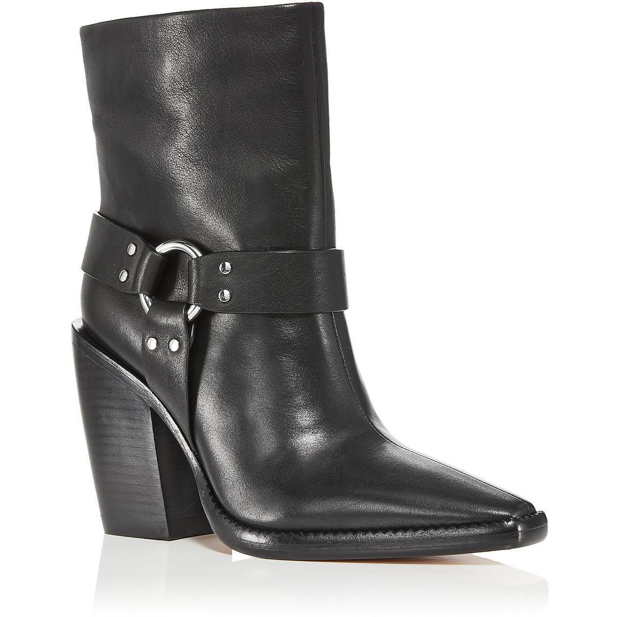 Rag Bone Womens Rio Western Black Ankle Boots Shoes 7.5 Medium B M Bhfo 1845 - Black