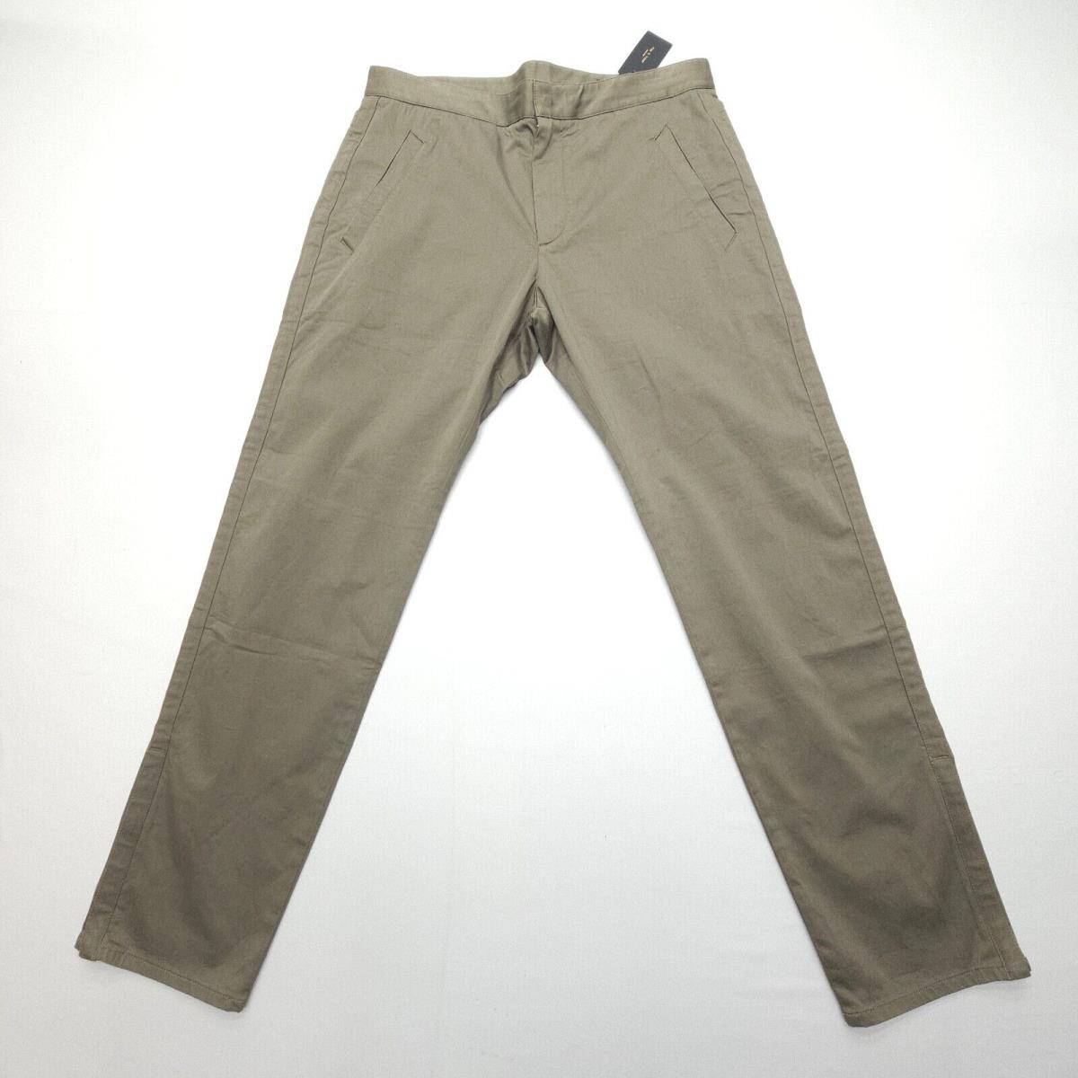 Rag Bone Zander Cotton Pants Mens Large Olive Green Chino Ankle Zip 31 Ins