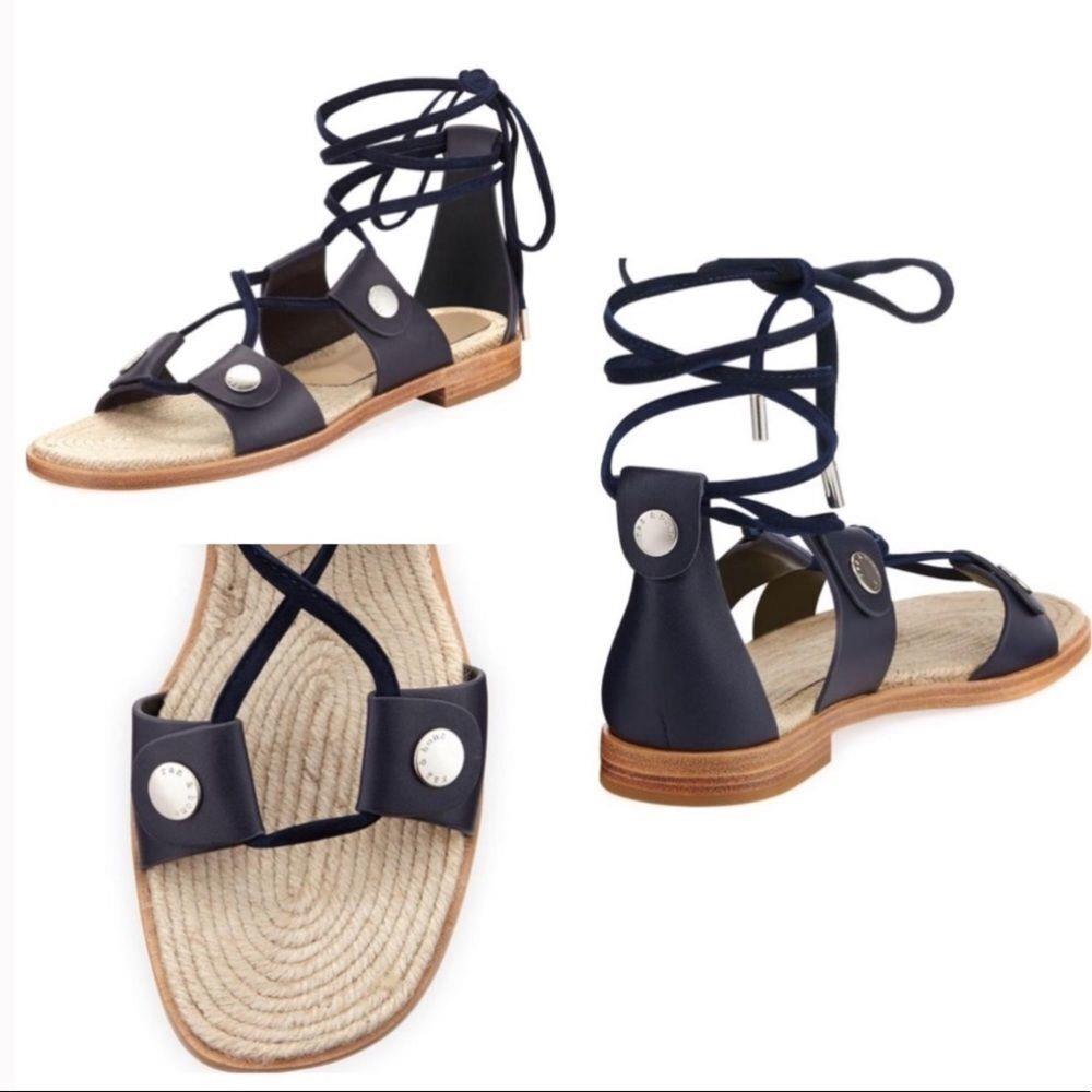 Rag Bone Navy Blue Leather Evelyn Sandals Size 5