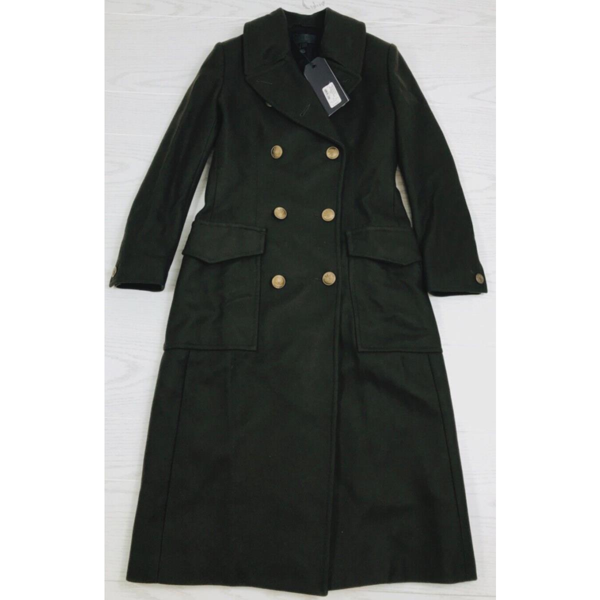 Rag Bone Wool Blend Coat Womens XS Olive Green Mina Cocoon Double Breasted