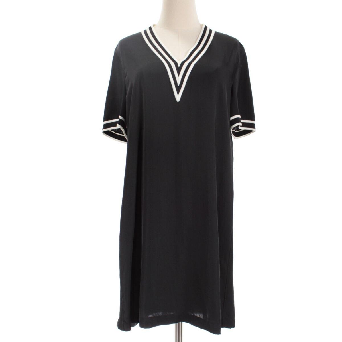 Rag Bone Althea V-neck Short Sleeve Relaxed Dress Size Small Black/white