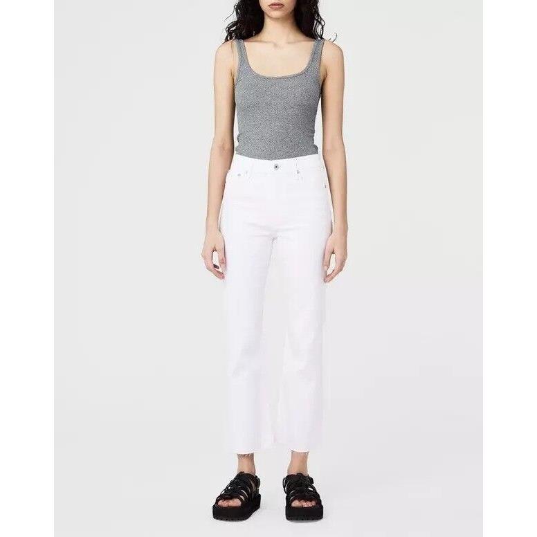 Rag Bone Nina High-rise Ankle Flare Womens White Jeans Size 26 Raw Hem