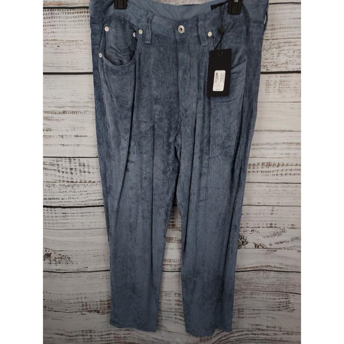 Rag Bone Rosa Corduroy Pants Women 27 Blue Classic Fit Cropped Button Fly