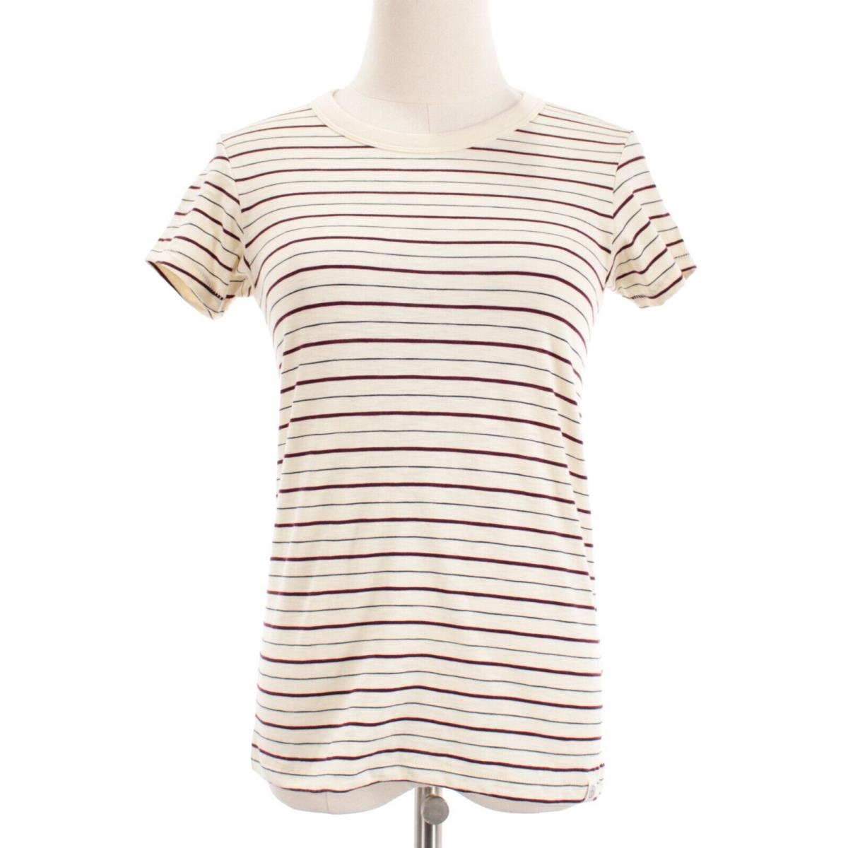 Rag Bone The Slub Striped Tee Size XS in White/multicolor Cotton