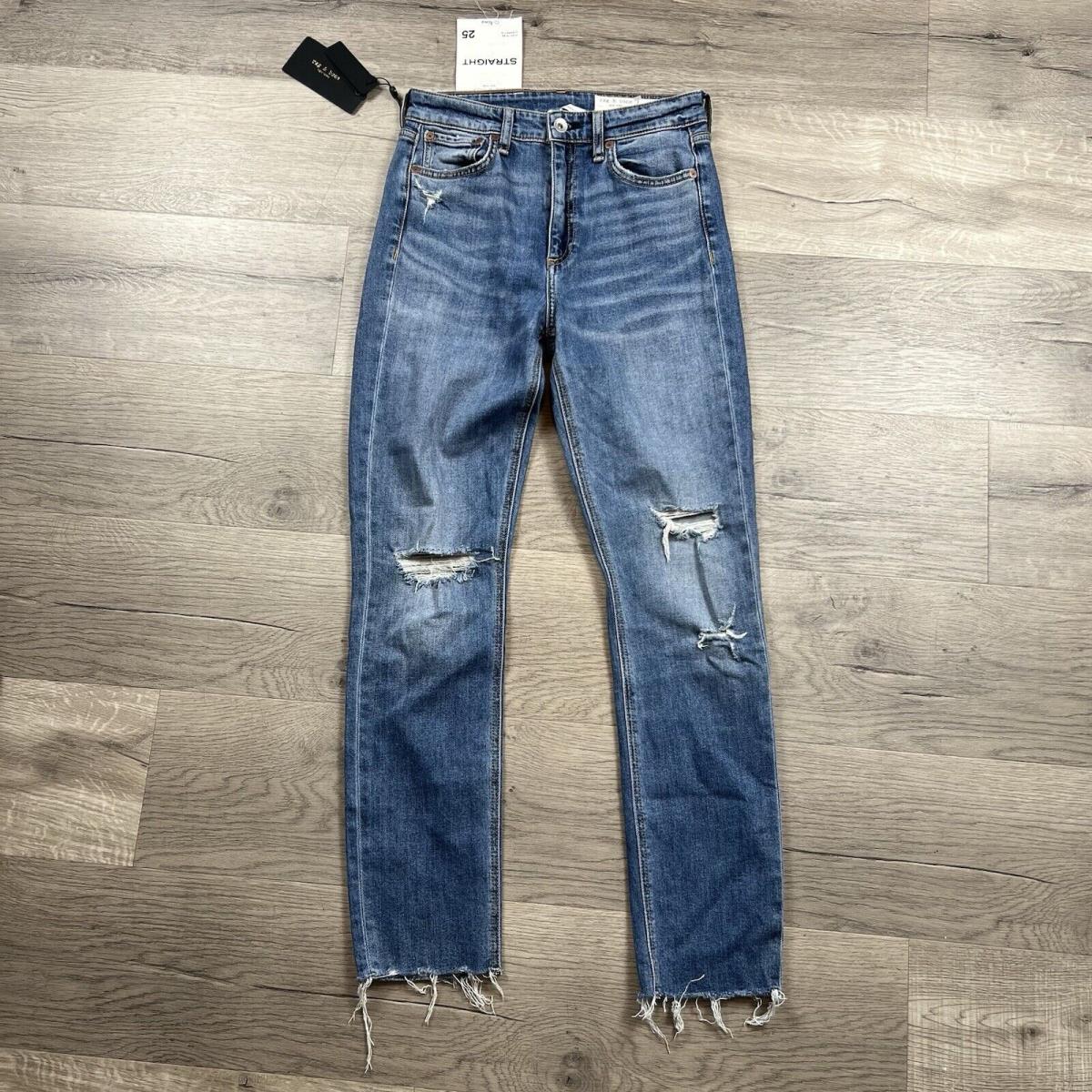 Rag and Bone Nina High Rise Cigarette Straight Jeans Size 25 Ankle