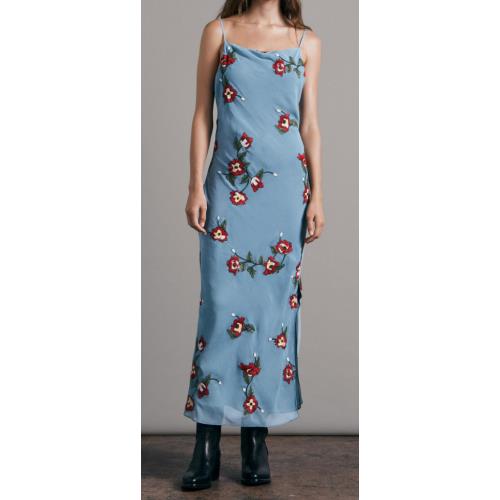 Rag Bone Women`s Blue Floral Jolene Slip Dress 0