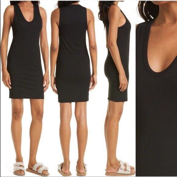 Rag Bone Zoe Deep-v Sleeveless Tank Dress Size Medium 6-8 Black Lbd