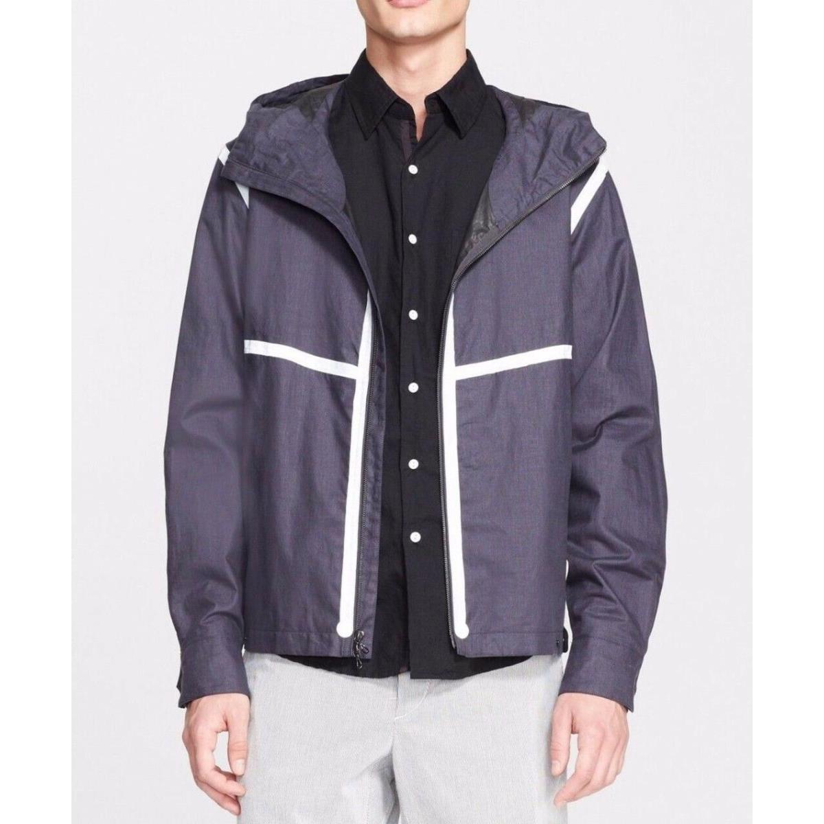 Rag Bone `rickham` Exposed Tape Hooded Jacket Sz M