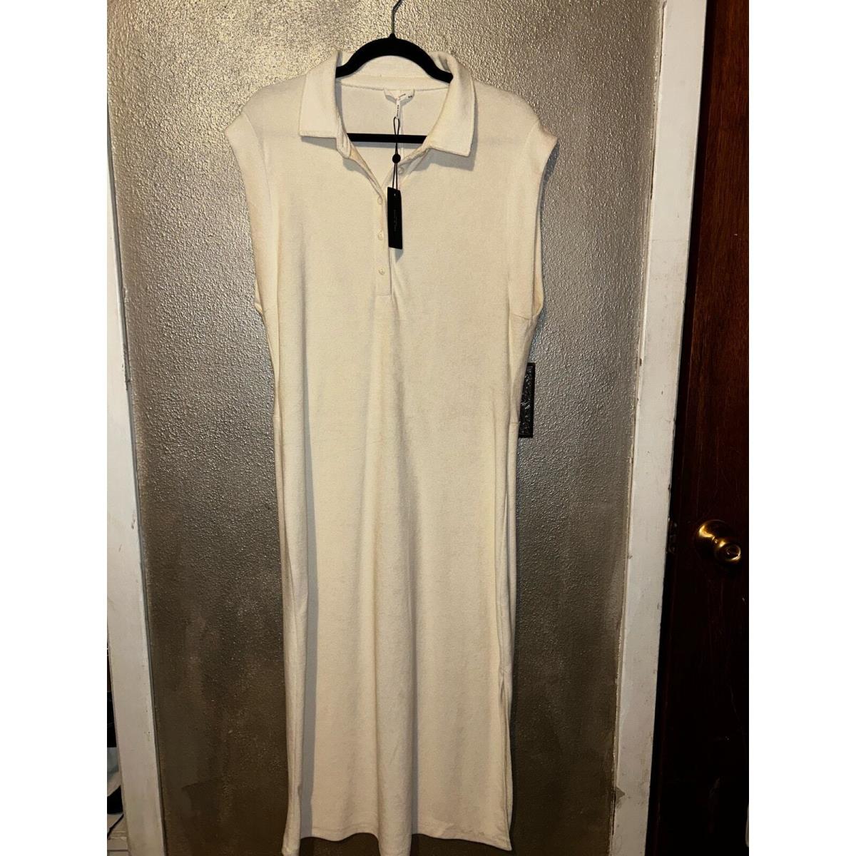 Rag Bone Mckenzie Scandi Old Money Ivory Cream Polo Cotton Jersey Shirt Dress