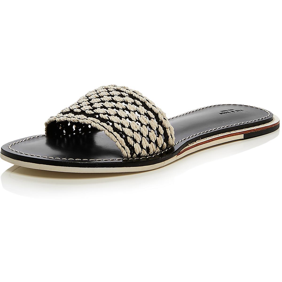 Rag Bone Womens Melrose B/w Knit Slide Sandals Shoes 38 Medium B M Bhfo 9506