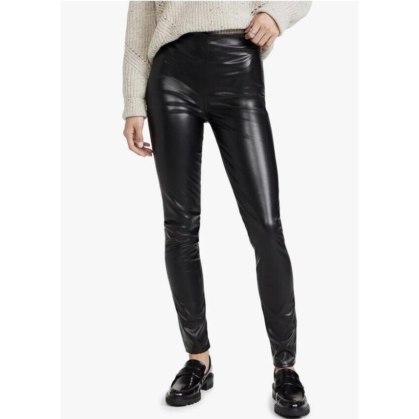 Rag Bone Women s Nina Pull On Leather Black Skinny Pants Size XS