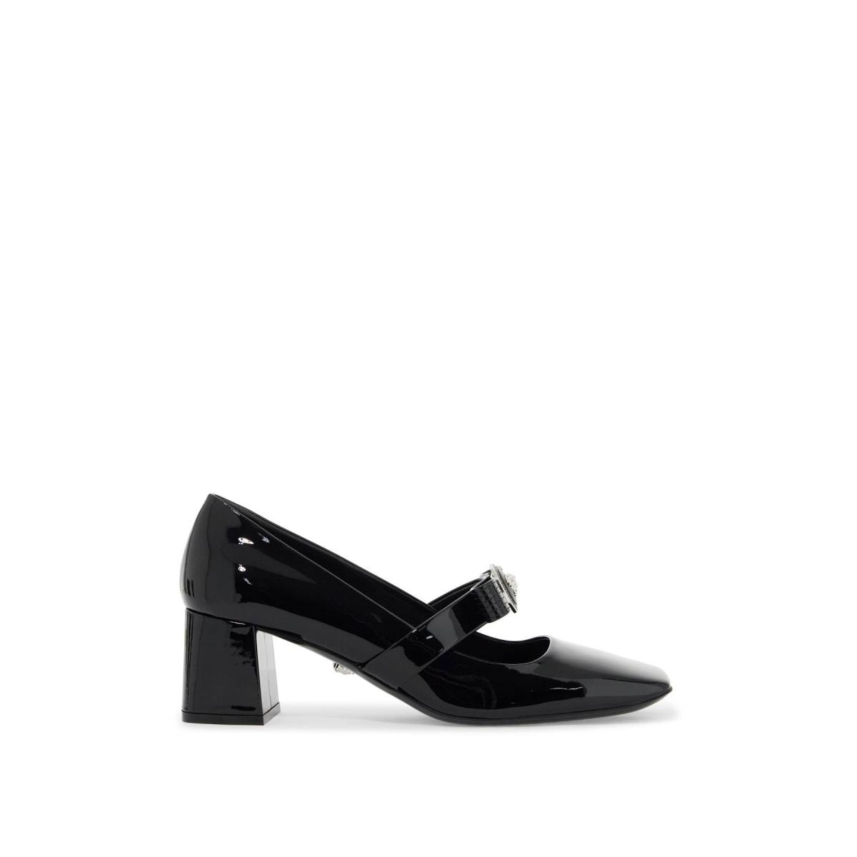 Versace Gianni Ribbon Patent Leather Pumps Heels Women`s Shoes