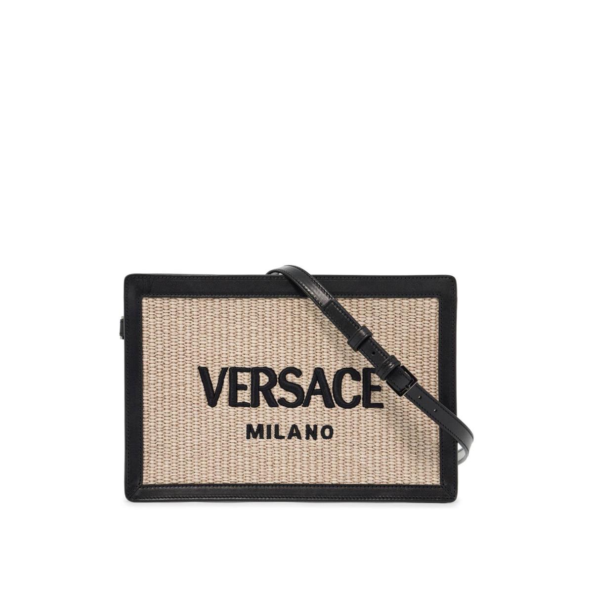 Versace Raffia Pouch Bag